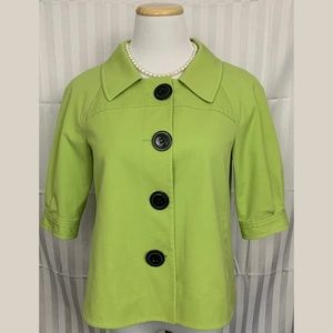 Tahari ASL Lime Button Front Blazer